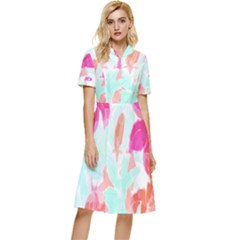 Tropical T- Shirt Tropical Gorgeous Floristic T- Shirt Button Top Knee Length Dress by maxcute