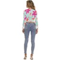 Tropical T- Shirt Tropical Gorgeous Floristic T- Shirt Long Sleeve V-Neck Top View4