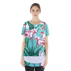 Tropical T- Shirt Tropical Gorgeous Oppositiflor T- Shirt Skirt Hem Sports Top by maxcute