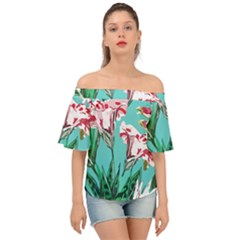 Tropical T- Shirt Tropical Gorgeous Oppositiflor T- Shirt Off Shoulder Short Sleeve Top by maxcute