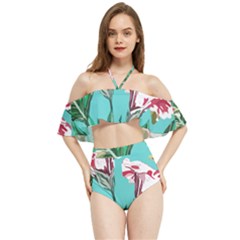 Tropical T- Shirt Tropical Gorgeous Oppositiflor T- Shirt Halter Flowy Bikini Set  by maxcute