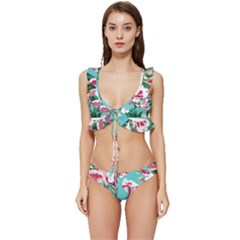 Tropical T- Shirt Tropical Gorgeous Oppositiflor T- Shirt Low Cut Ruffle Edge Bikini Set by maxcute