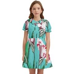 Tropical T- Shirt Tropical Gorgeous Oppositiflor T- Shirt Kids  Bow Tie Puff Sleeve Dress by maxcute