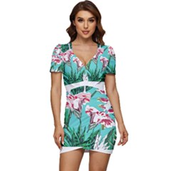 Tropical T- Shirt Tropical Gorgeous Oppositiflor T- Shirt Low Cut Cap Sleeve Mini Dress by maxcute