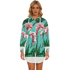 Tropical T- Shirt Tropical Gorgeous Oppositiflor T- Shirt Womens Long Sleeve Shirt Dress