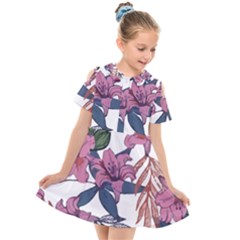 Tropical T- Shirt Tropical Gorgeous Palmatifloro T- Shirt Kids  Short Sleeve Shirt Dress by maxcute