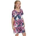 Tropical T- Shirt Tropical Gorgeous Palmatifloro T- Shirt Kids  Short Sleeve Tiered Mini Dress View3