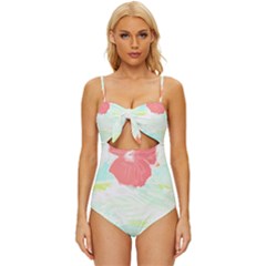 Tropical T- Shirt Tropical Gorgeous Tubifloras T- Shirt Knot Front One-piece Swimsuit