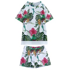 Tropical T- Shirt Tropical Graceful Anomaliflor T- Shirt Kids  Swim Tee And Shorts Set by maxcute