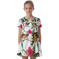 Tropical T- Shirt Tropical Graceful Anomaliflor T- Shirt Kids  Short Sleeve Pinafore Style Dress