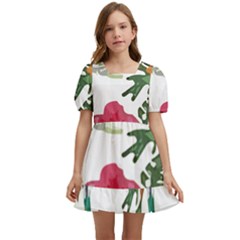 Tropical T- Shirt Tropical Graceful Anomaliflor T- Shirt Kids  Short Sleeve Dolly Dress by maxcute