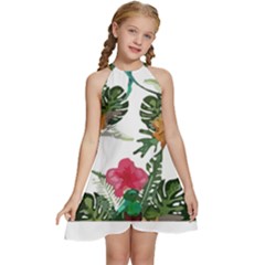 Tropical T- Shirt Tropical Graceful Anomaliflor T- Shirt Kids  Halter Collar Waist Tie Chiffon Dress by maxcute