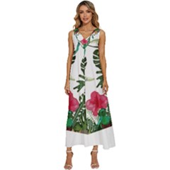 Tropical T- Shirt Tropical Graceful Anomaliflor T- Shirt V-neck Sleeveless Loose Fit Overalls