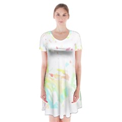 Tropical T- Shirt Tropical Graceful Blossoming T- Shirt Short Sleeve V-neck Flare Dress by maxcute