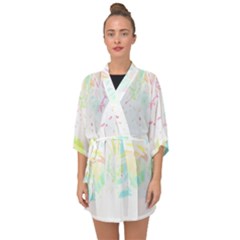 Tropical T- Shirt Tropical Graceful Blossoming T- Shirt Half Sleeve Chiffon Kimono by maxcute