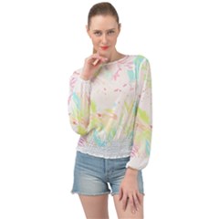 Tropical T- Shirt Tropical Graceful Blossoming T- Shirt Banded Bottom Chiffon Top by maxcute