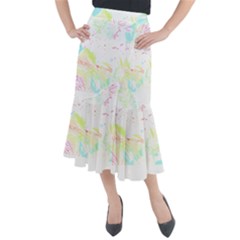 Tropical T- Shirt Tropical Graceful Blossoming T- Shirt Midi Mermaid Skirt