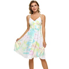 Tropical T- Shirt Tropical Graceful Blossoming T- Shirt Sleeveless Tie Front Chiffon Dress by maxcute