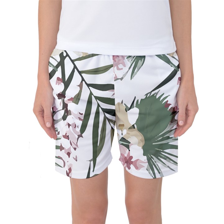 Tropical T- Shirt Tropical Graceful Cauliflory T- Shirt Women s Basketball Shorts