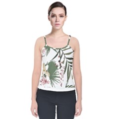 Tropical T- Shirt Tropical Graceful Cauliflory T- Shirt Velvet Spaghetti Strap Top by maxcute