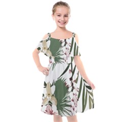 Tropical T- Shirt Tropical Graceful Cauliflory T- Shirt Kids  Cut Out Shoulders Chiffon Dress by maxcute