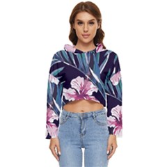 Tropical T- Shirt Tropical Graceful Flower T- Shirt Women s Lightweight Cropped Hoodie by maxcute