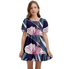 Tropical T- Shirt Tropical Graceful Flower T- Shirt Kids  Short Sleeve Dolly Dress by maxcute