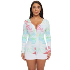 Tropical T- Shirt Tropical Graceful Forestry T- Shirt Long Sleeve Boyleg Swimsuit