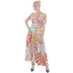 Tropical T- Shirt Tropical Graceful Globifloro T- Shirt Button Up Short Sleeve Maxi Dress by maxcute