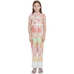 Tropical T- Shirt Tropical Graceful Globifloro T- Shirt Kids  Sleeveless Ruffle Edge Band Collar Chiffon One Piece