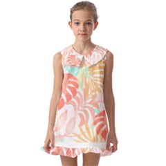 Tropical T- Shirt Tropical Graceful Globifloro T- Shirt Kids  Pilgrim Collar Ruffle Hem Dress by maxcute