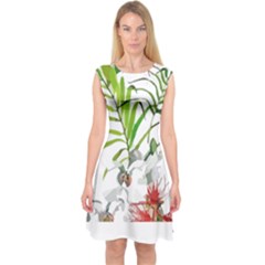 Tropical T- Shirt Tropical Handsome Preforation T- Shirt Capsleeve Midi Dress by maxcute