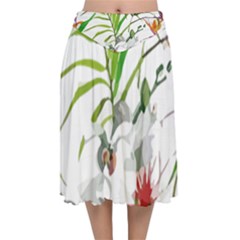 Tropical T- Shirt Tropical Handsome Preforation T- Shirt Velvet Flared Midi Skirt by maxcute