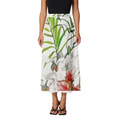 Tropical T- Shirt Tropical Handsome Preforation T- Shirt Classic Midi Chiffon Skirt