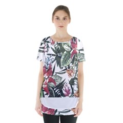 Tropical T- Shirt Tropical Handsome Sprout T- Shirt Skirt Hem Sports Top by maxcute