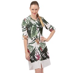 Tropical T- Shirt Tropical Handsome Sprout T- Shirt Long Sleeve Mini Shirt Dress by maxcute