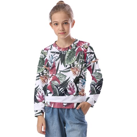 Tropical T- Shirt Tropical Handsome Sprout T- Shirt Kids  Long Sleeve Tee With Frill  by maxcute