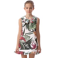 Tropical T- Shirt Tropical Handsome Sprout T- Shirt Kids  Pilgrim Collar Ruffle Hem Dress by maxcute