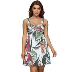 Tropical T- Shirt Tropical Handsome Sprout T- Shirt Ruffle Strap Babydoll Chiffon Dress