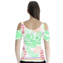 Tropical T- Shirt Tropical Leaves T- Shirt Butterfly Sleeve Cutout Tee  View2