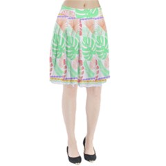 Tropical T- Shirt Tropical Leaves T- Shirt Pleated Skirt by maxcute