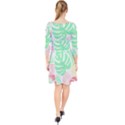 Tropical T- Shirt Tropical Leaves T- Shirt Quarter Sleeve Front Wrap Dress View2