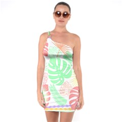 Tropical T- Shirt Tropical Leaves T- Shirt One Soulder Bodycon Dress