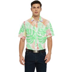 Tropical T- Shirt Tropical Leaves T- Shirt Men s Short Sleeve Pocket Shirt  by maxcute