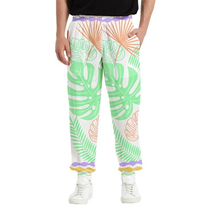 Tropical T- Shirt Tropical Leaves T- Shirt Men s Elastic Waist Pants