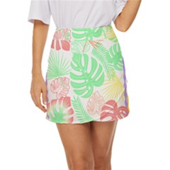 Tropical T- Shirt Tropical Leaves T- Shirt Mini Front Wrap Skirt