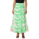 Tropical T- Shirt Tropical Leaves T- Shirt Tiered Ruffle Maxi Skirt View1