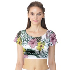 Tropical T- Shirt Tropical Magnificent Flower T- Shirt Short Sleeve Crop Top