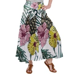 Tropical T- Shirt Tropical Magnificent Flower T- Shirt Satin Palazzo Pants by maxcute