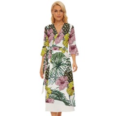 Tropical T- Shirt Tropical Magnificent Flower T- Shirt Midsummer Wrap Dress